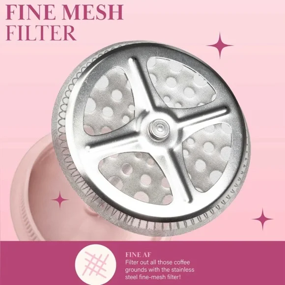 NWTs Paris Hilton French Press Coffee Maker With Heart Shaped Measuring Scoop. - Picture 11 of 12